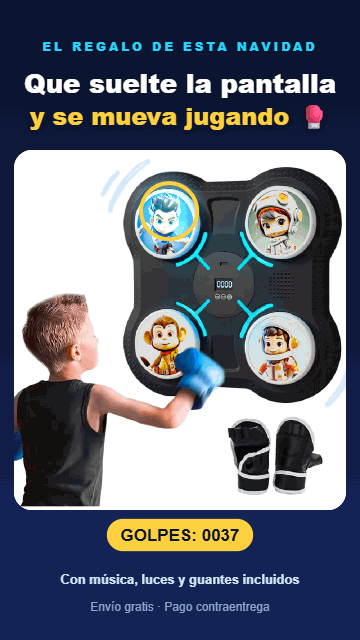 Máquina de boxeo musical para niños con luces y guantes de regalo